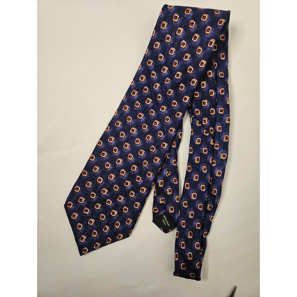 Isaac Zelcer 100% Silk Men's 59" L x 3.75" W Checkered Tie Blue - Tan- Burgundy